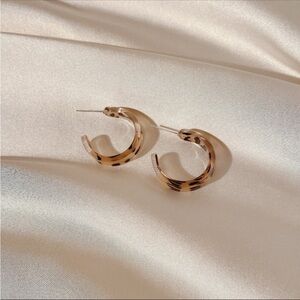 Stainless Steel Cheetah Print Small Hoops